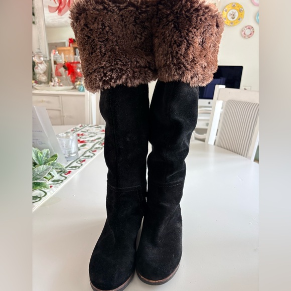 Sam Edelman black Suede with faux fur 6.5 - Picture 2 of 6